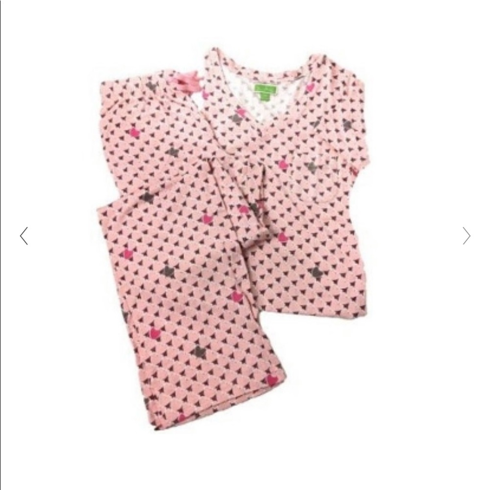 Vera Bradley Blush Hearts Pajama Set Size 0-2